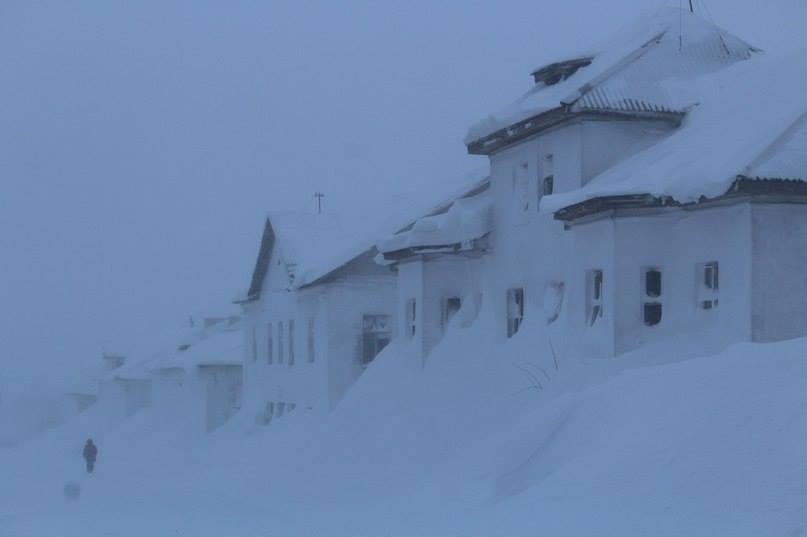 Schneesturm in Vorkuta (RU)