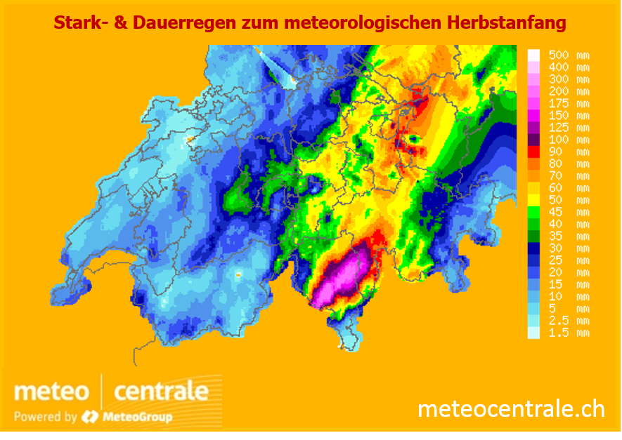 Dauerregen in der Schweiz zum Herbstanfang 2017