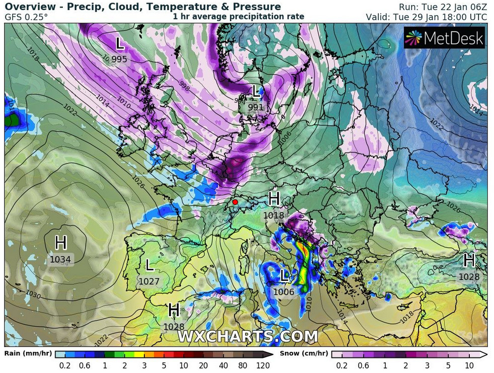 Unwetterpotential Südfrankreich