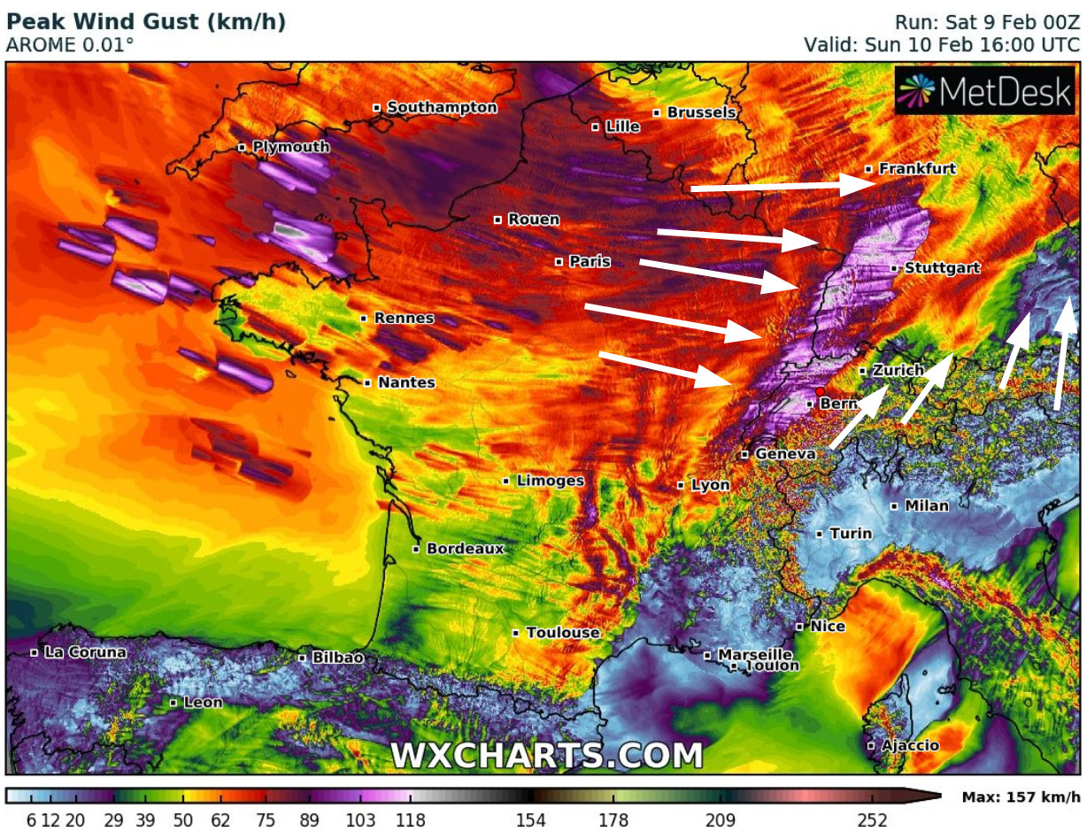 Unwetterpotential Südfrankreich