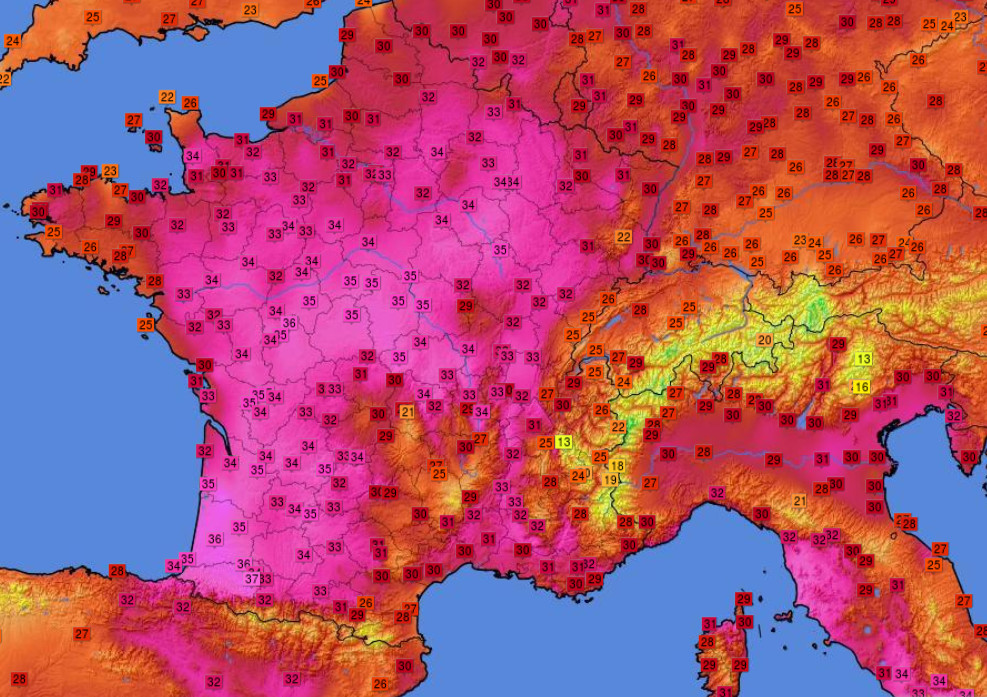 Unwetterpotential Südfrankreich