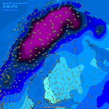 2017 11 30 temperaturen skandinavien